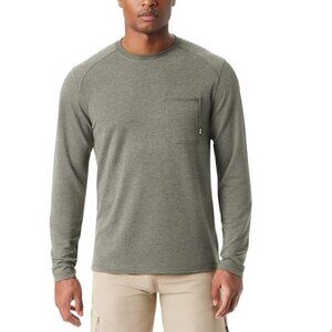 Bass Outdoor Deep Depths Long-Sleeve Crewneck Shirt L  Gray NWT 6286